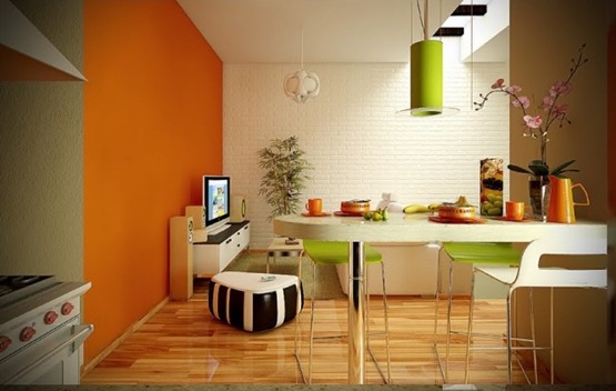 2-orange-lime-green-white-dining-living-room-665x422
